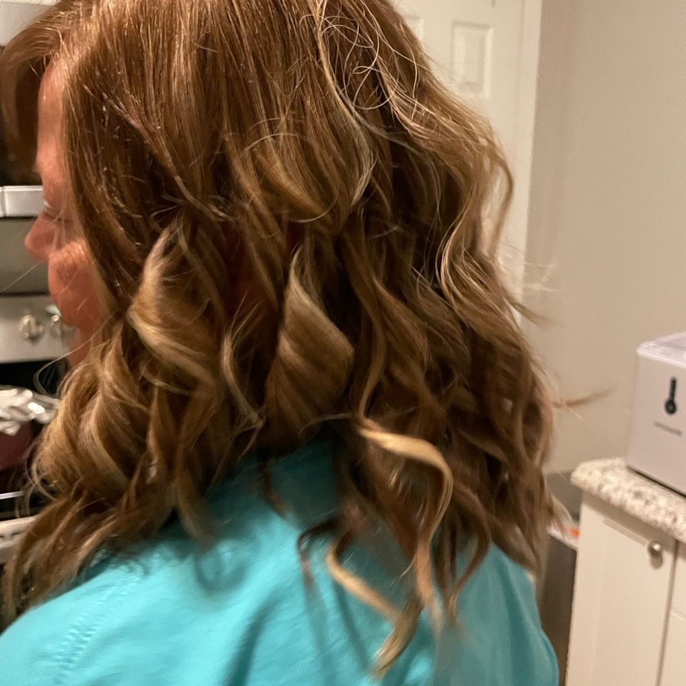 Elegant Brown Curly Human Hair Wig with low lights